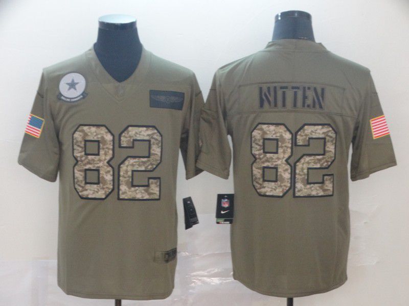 Men Dallas cowboys #82 Witten Nike 2019 Olive Camo Salute to Service Limited NFL Jerseys
